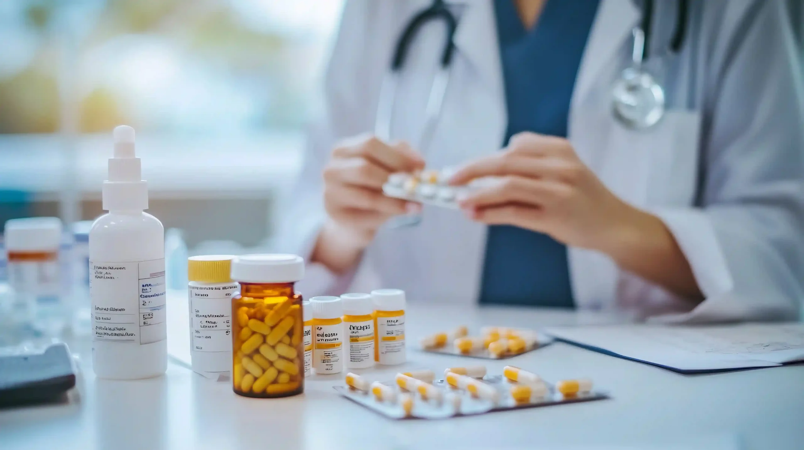 Licensed provider reviewing medication and lab results with a patient.